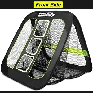 BAYINBULAK 2 in 1 Golf Chipping Practice Net Backyard Driving 2.5'2.5' Golf Accessories for Men Gift, 1 Pack Black - golf chipping net