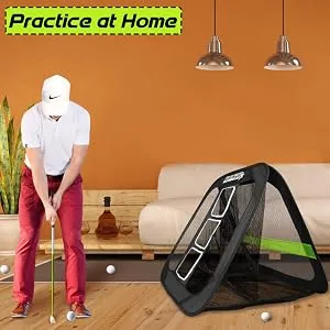BAYINBULAK 2 in 1 Golf Chipping Practice Net Backyard Driving 2.5'2.5' Golf Accessories for Men Gift, 1 Pack Black - golf chipping net