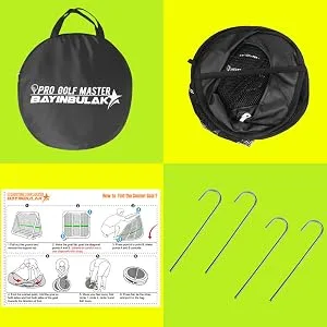 BAYINBULAK 2 in 1 Golf Chipping Practice Net Backyard Driving 2.5'2.5' Golf Accessories for Men Gift, 1 Pack Black - golf chipping net