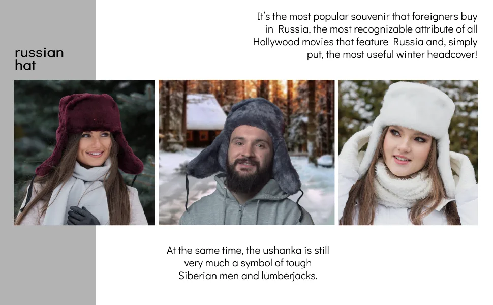 BELEON Russian Hat Ushanka Trapper Hat Russian Fur Hat for Men and Women Winter Hats Medium Black - mans hat