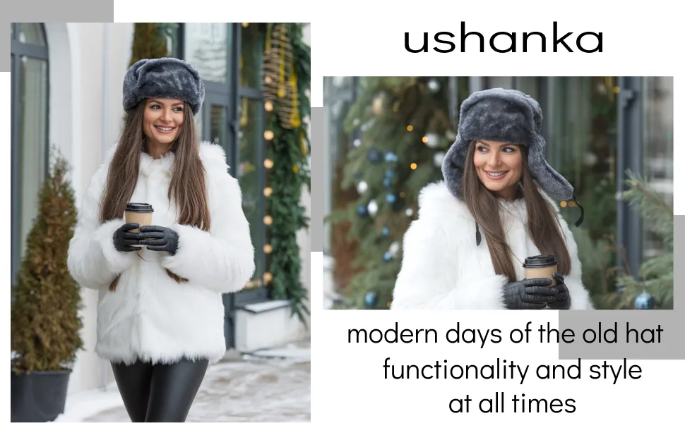 BELEON Russian Hat Ushanka Trapper Hat Russian Fur Hat for Men and Women Winter Hats Medium Black - russian hat ushanka