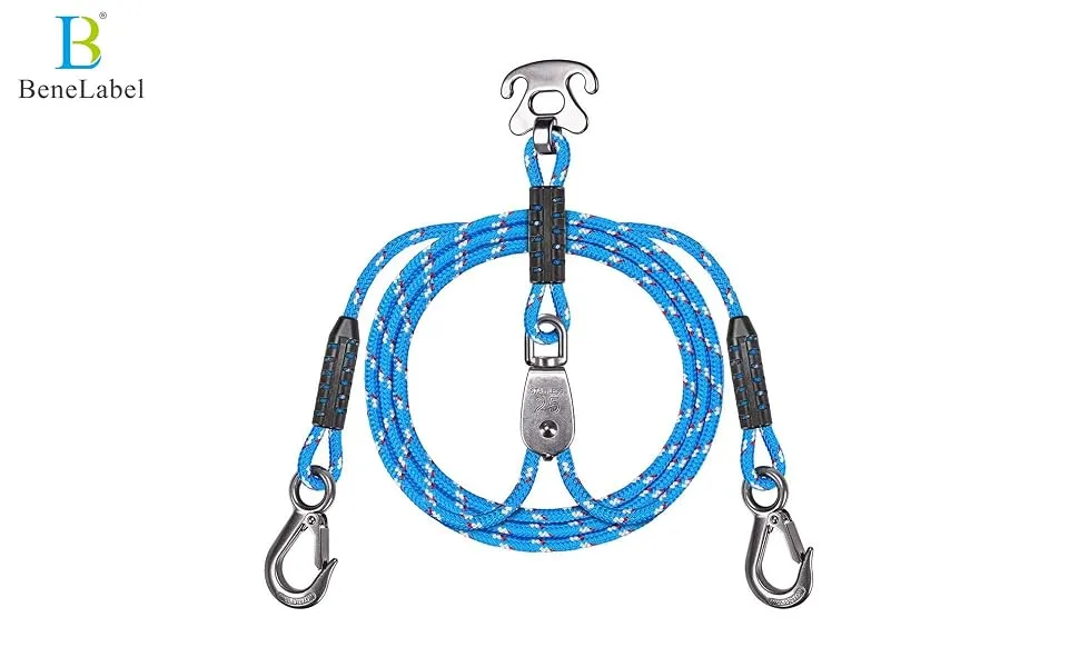 BeneLabel Heavy Duty Boat Tow Harness, 3 Permanent Antirust Stainless Steel Connector Boat Tow Harness with Pulley - Boat Tow Harness, 3 Permanent Antirust Stainless Steel Connector and Stainless Steel Pulley