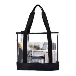 BORMELUN Clear Totes Bag Women - Large Work Transparent Shoulder Handbag Black - product information 23