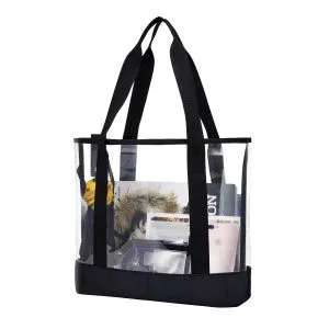 BORMELUN Clear Totes Bag Women - Large Work Transparent Shoulder Handbag Black - product information 27