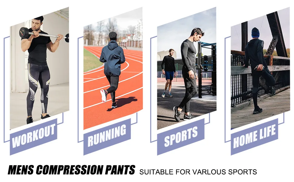 CANGHPGIN Men's Compression Pants Sports Tights for Men Gym Running Baselayer Cool Dry Workout Athletic Leggings 2 Pack (174+176) Medium - Smooth Ultra-Soft Fabric that provides extreme comfort with very little weight without restriction.