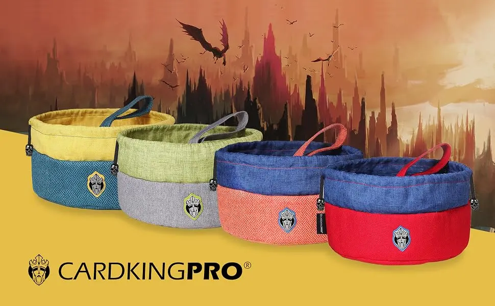 Monstrous - Dice Bag with 8 Pockets - Red/Blue - Huge Capacity 500+ Dice - Great for Dice Hoarders - by CardKingPro - MONSTROUS DICE BAG
