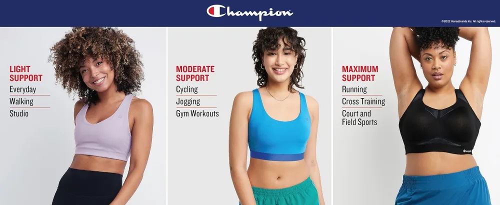 Champion Women's Absolute Racerback Compression Sports Bra, T-Back Performance Sports Bra Large White - Champion Bra Support 2023