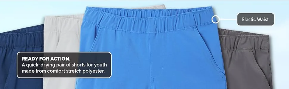 Columbia Boys' Terminal Tackle Short Medium Cool Grey - Quick drying fishing shorts for boys