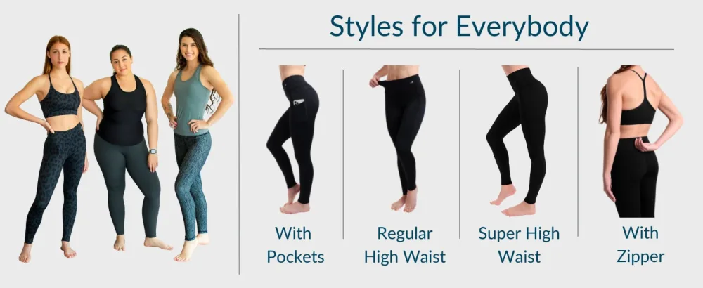CompressionZ High Waisted Women's Leggings - Compression Pants for Yoga Running Gym & Everyday Fitness Black Medium - Leggings with pockets, high waist, super high waist and with zipper