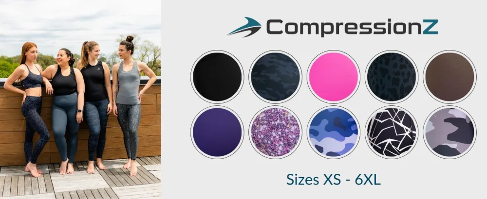 CompressionZ High Waisted Women's Leggings - Compression Pants for Yoga Running Gym & Everyday Fitness Black Medium - Many Color Options