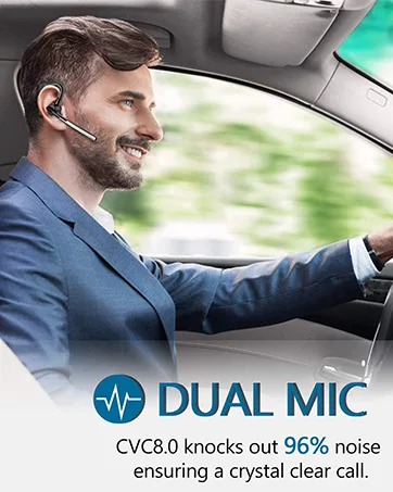 Conambo Bluetooth Headset 5.1 with CVC8.0 Dual Mic Noise Cancelling Bluetooth Earpiece 16Hrs Talktime Wireless Headset Hands-Free Earphone for Truck Driver iPhone Android Cell Phones - product information 14