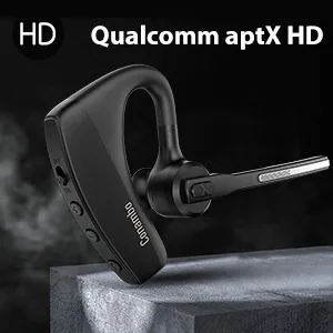 Conambo K10C Bluetooth Headset V5.1, Wireless Headset with CVC8.0 Dual Mic Noise Cancelling Handsfree Headset 16h Talk Time Bluetooth Earpiece for Cellphones iPhone Android Trucker Driver Office Black - blutooth headset