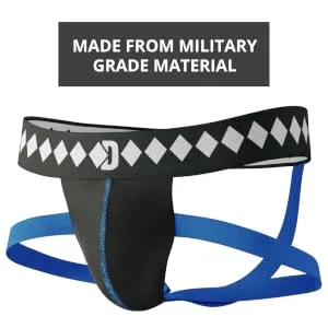 Diamond MMA Four-Strap Jock Strap Supporter with Built-in Athletic Cup Pocket for Sports Black XX-Large - Diamond MMA Quad Strap Jock - Military Grade Material