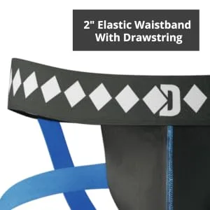 Diamond MMA Four-Strap Jock Strap Supporter with Built-in Athletic Cup Pocket for Sports Black Large - Diamond MMA Quad Strap Jock - Elastic Waistband