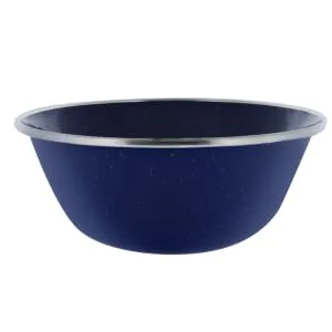 Direct 2 Boater 6" Enamel Camping Bowl - 4 Pack Metal Camping Bowl with Blue Enamel Finish - For Camping, Hiking & Picnics - enamel bowl enamelware