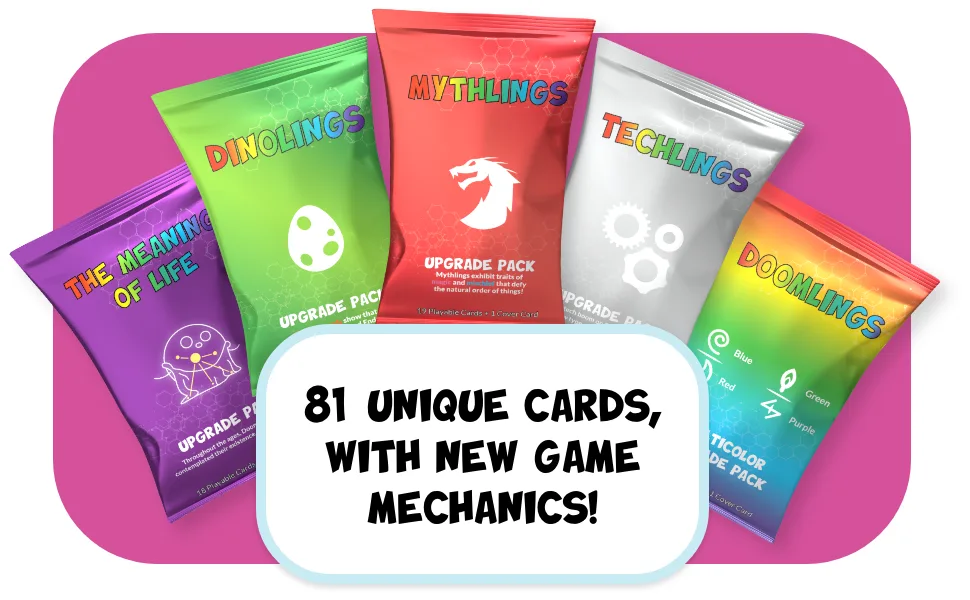 Doomlings Upgrade Pack for Classic Game - 5 Expansion Set (81 Total Cards Included) - 5 Expansions