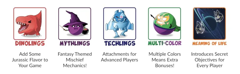 Doomlings Upgrade Pack for Classic Game - 5 Expansion Set (81 Total Cards Included) - Expansions New