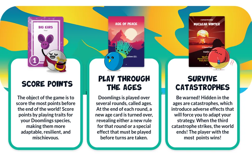 Doomlings Upgrade Pack for Classic Game - 5 Expansion Set (81 Total Cards Included) - Kids card game