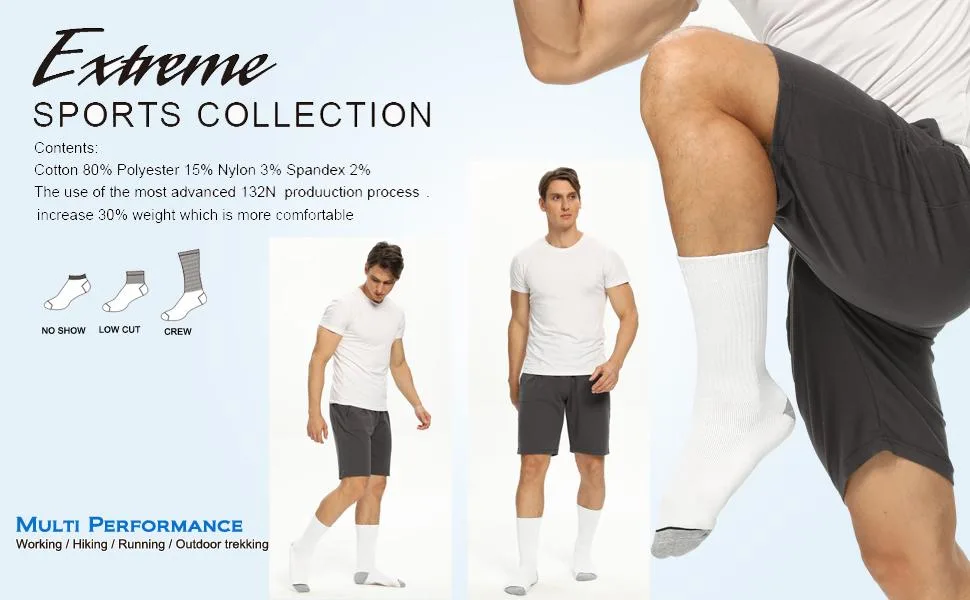 EnerWear 10P Pack Men's Cotton Moisture Wicking Heavy Cushion Crew Socks 10-13 White - cotton working boot socks