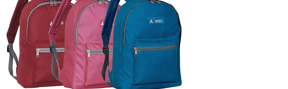 Everest Luggage Basic Backpack, Black, Medium - 1045k group