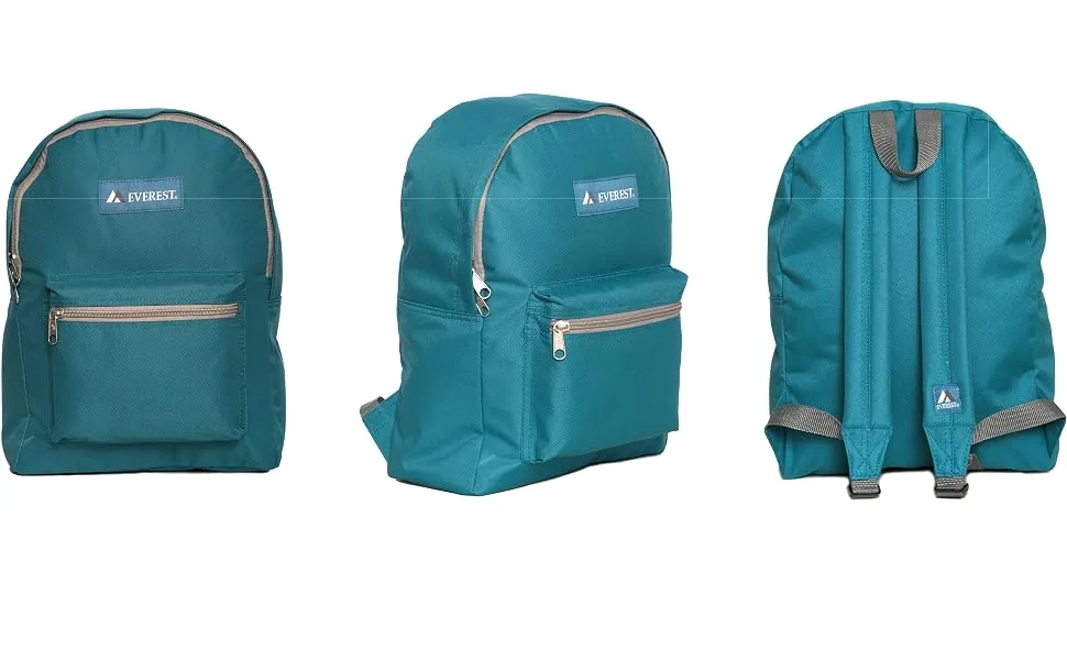 Everest Luggage Basic Backpack, Black, Medium - THREE SET