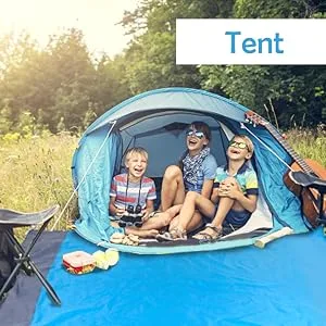 Flevnev Beach Blanket Sandproof Waterproof Oversized, Extra Large 9'X10' Sand Free Beach Mat with 4 Stakes and 4 Corner Pockets for 7 Adults (9'X10') - tent