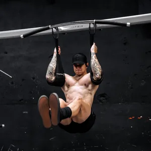 Gymreapers Hanging Ab Straps for Core Strength and Abdominal Training - Padded Adjustable Arm Supports for Bodyweight Exercises Red - HANGING AB STRAPS - PREMIUM NYLON