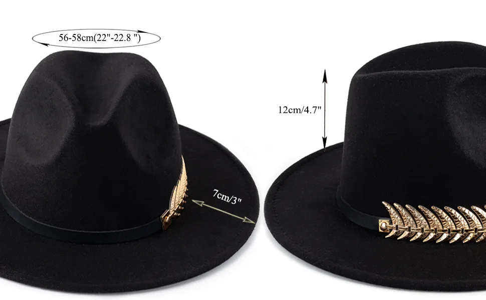 HUDANHUWEI Women's Wide Brim Fedora Panama Hat with Metal Belt Buckle Coffee-1 - VIM0253