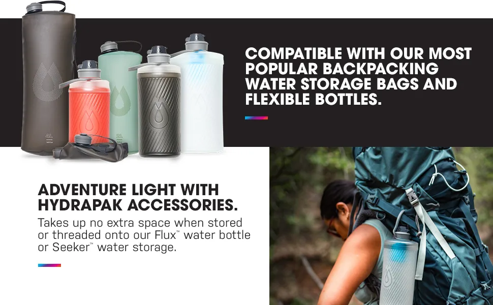 HydraPak 42mm Filter Cap - Water Filtration Accessory - Fast Flow - Perfect for Hiking, Endurance Sports, Camping, Travel, and Emergency Preparedness - Takes up no extra space when stored or threaded onto our Flux water bottle or Seeker water storage