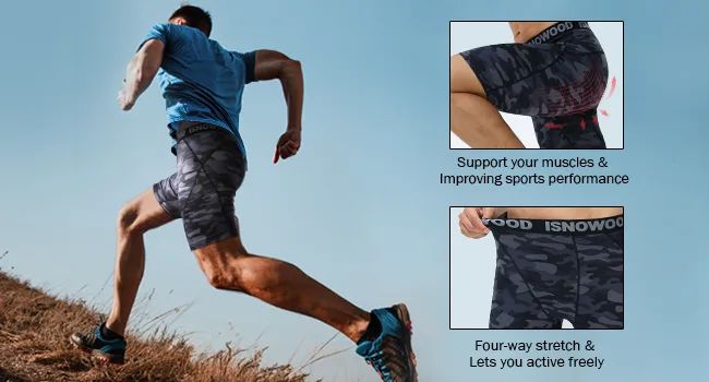 isnowood Compression Shorts for Men Spandex Running Workout Athletic Underwear Large 3new Black - product information 4