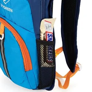 Ivygreen Kids Hydration Backpack, Hiking Backpack for Boys or Girls with 1.5L Water Bladder Blue - Additional side mesh pockets