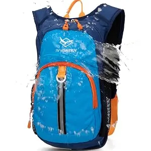 Ivygreen Kids Hydration Backpack, Hiking Backpack for Boys or Girls with 1.5L Water Bladder Blue - Water-resistance