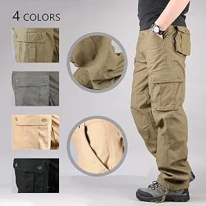 jsaierl Cargo Pants for Men, Men's Relaxed Straight-Fit Cargo Pants Multi-Pockets Work Pants Lightweight Trousers Black 3X-Large - product information 6