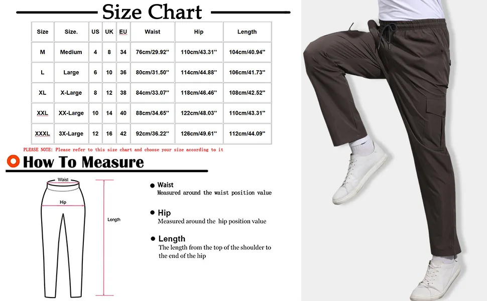 jsaierl Cargo Pants for Men, Men's Relaxed Straight-Fit Cargo Pants Multi-Pockets Work Pants Lightweight Trousers Black 3X-Large - product information 7