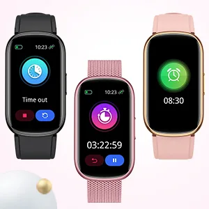 KALINCO Slim Fitness Tracker, Smart Watch with Heart Rate, Blood Oxygen, Blood Pressure and Sleep Monitor, Activity Tracker & Pedometer, Calories Step Counter for Women Men, 2 Bands Included Rose Gold+Pink Gold - alarm