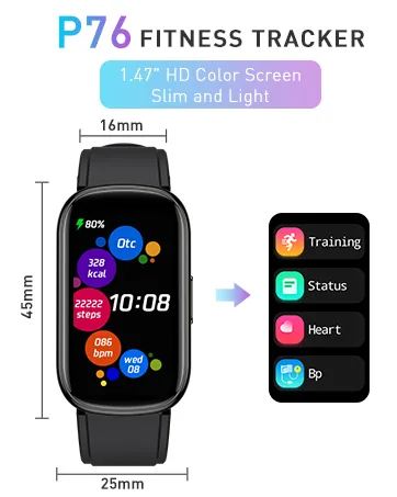 KALINCO Slim Fitness Tracker, Smart Watch with Heart Rate, Blood Oxygen, Blood Pressure and Sleep Monitor, Activity Tracker & Pedometer, Calories Step Counter for Women Men, 2 Bands Included Rose Gold+Pink Gold - size
