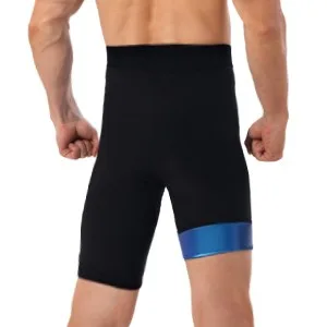 LMCOB Sauna Sweat Short Pants for Men Sauna Leggings Compression Hight Waist Sauna Pants Sauna suits for men Workout Short Pants Blue Lining Large - product information 27