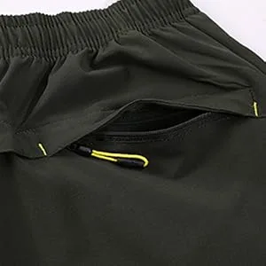 MAGCOMSEN Men's Shorts Quick Dry Athletic Running Shorts with Zipper Pockets for Gym, Workout, Hiking 34 Black V1 - running shorts men