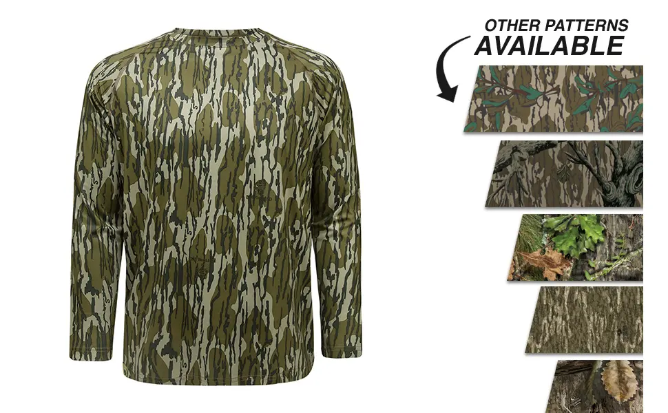 Mossy Oak Men's Camo Hunting Shirts Long Sleeve Country Dna X-Large - tech tee