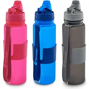 Nomader Collapsible Water Bottle - Leak Proof Twist Cap - BPA Free, 22 oz Aqua Blue - product information 6