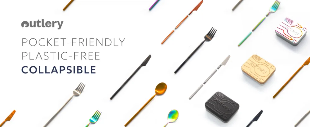 Outlery | Portable & Reusable Stainless Steel Travel Cutlery Set (Black) - Includes Travel Case for Easy Transport - dinnerware sets, silverware set, travel cutlery, cutlery set, camping utensils, plastic cutlery