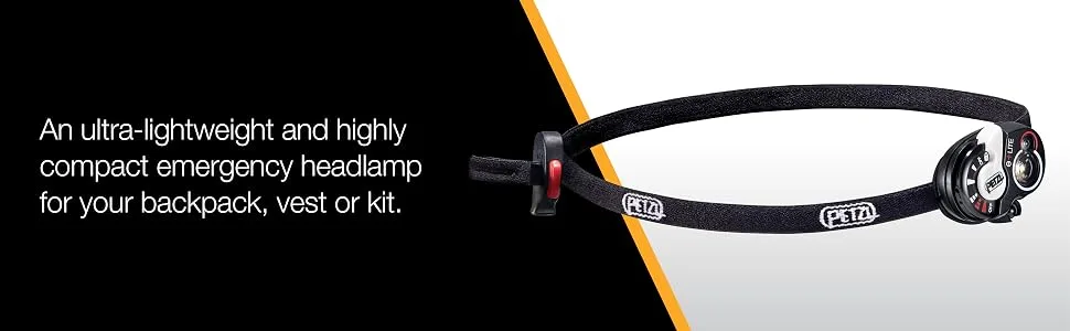 Petzl E+LITE Headlamp - Ultra-Compact Emergency 50 Lumen Headlamp, Designed for Hiking, Climbing, Running, and Camping - An ultra-lightweight and highly compact emergency headlamp for your backpack, vest or kit.