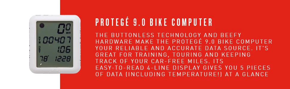 Planet Bike Protg 9.0 bike computer - 9.0 bike computer the buttonless technology and beefy hardware