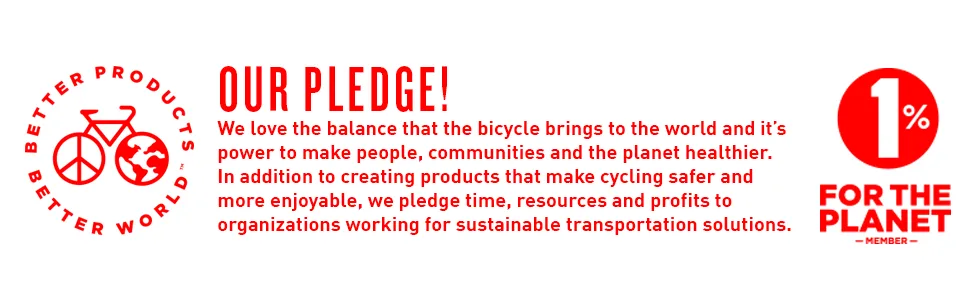 Planet Bike Protg 9.0 bike computer - our pledge better products better world 1% for the planet