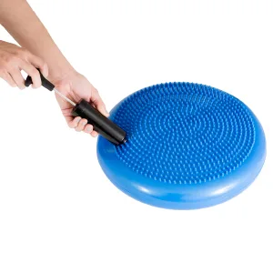 ProsourceFit Core Balance Disc Trainer, 14 Diameter with Pump for Improving Posture, Fitness, Stability Blue - Correct way to fill with air