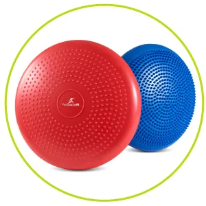 ProsourceFit Core Balance Disc Trainer, 14 Diameter with Pump for Improving Posture, Fitness, Stability Blue - pads wobble weight loss waist trimmer sit cushion