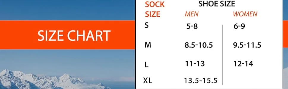 Compression Ski Socks Merino Wool  Thermal Warm Socks for Skiing, Snowboarding, OTC 1 Pair - Black/Blue Medium - size, socks, merino, wool, warm, moisture, wicking