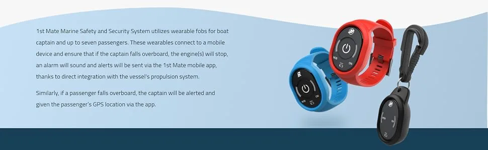 1st Mate Wearable Accessories - Mercury SmartCraft Engines - Wristband & Carabiner Clip - Captain - 8M6007945 - 1st Mate Fobs