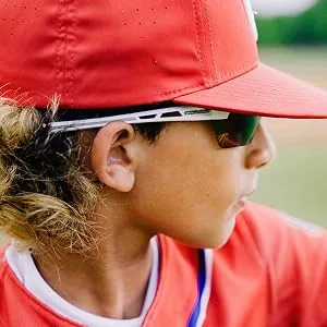 Rawlings RY134 Youth Baseball Shielded Sunglasses Lightweight Sports Youth Sport White/Orange - youth sunglasses
