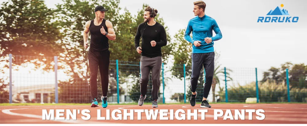 Rdruko Men's Casual Pants Lightweight Breathable Quick Dry Hiking Running Outdoor Sports Pants 01black X-Large - mens lightweight pants